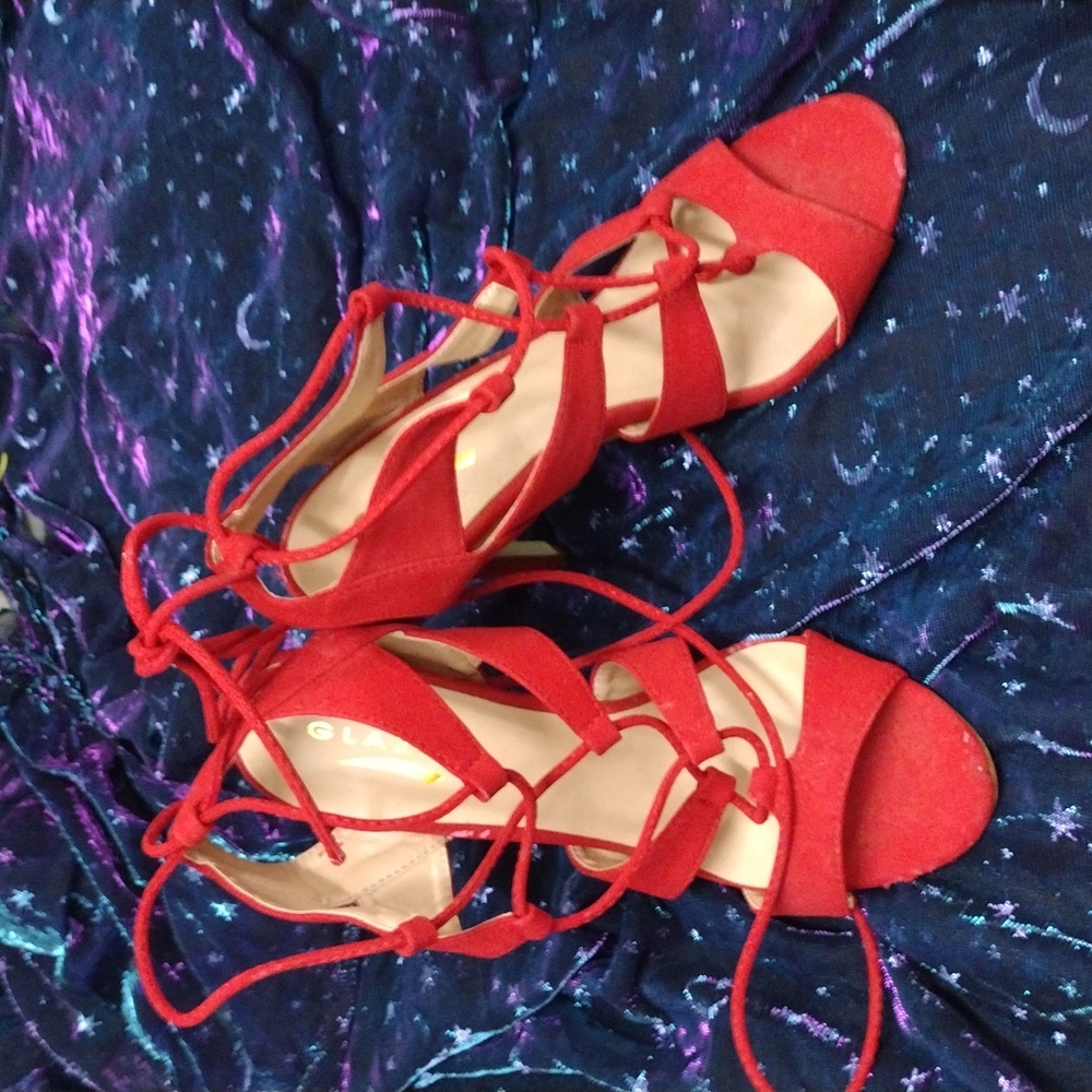 Lace up stilettos
